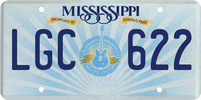 MS license plate LGC622