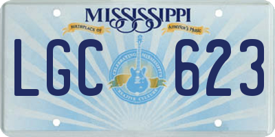 MS license plate LGC623