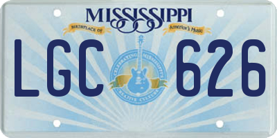 MS license plate LGC626