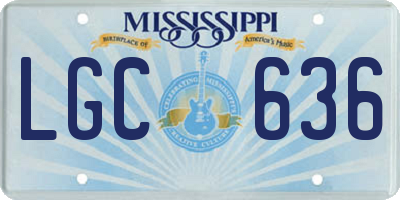 MS license plate LGC636
