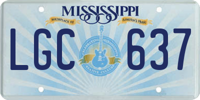 MS license plate LGC637
