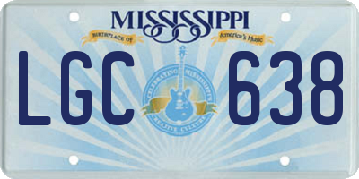 MS license plate LGC638