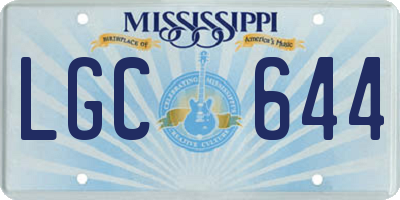 MS license plate LGC644