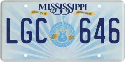 MS license plate LGC646