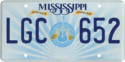 MS license plate LGC652