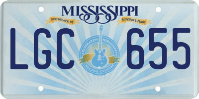 MS license plate LGC655