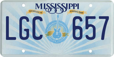 MS license plate LGC657