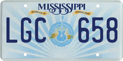 MS license plate LGC658