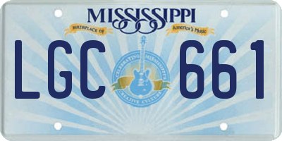 MS license plate LGC661