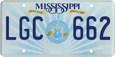 MS license plate LGC662