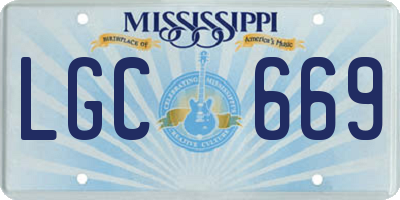 MS license plate LGC669