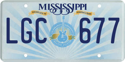 MS license plate LGC677
