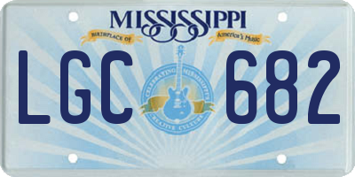 MS license plate LGC682