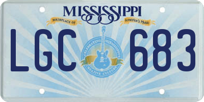 MS license plate LGC683