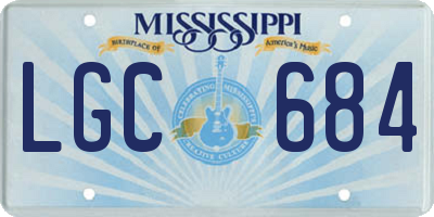 MS license plate LGC684