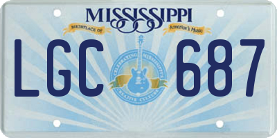 MS license plate LGC687