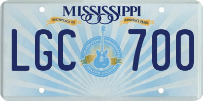 MS license plate LGC700