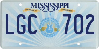 MS license plate LGC702