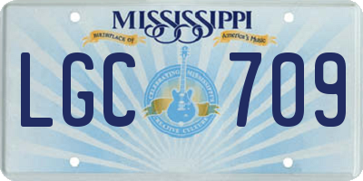 MS license plate LGC709
