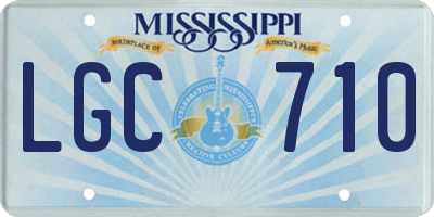 MS license plate LGC710