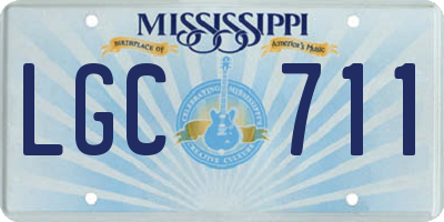 MS license plate LGC711
