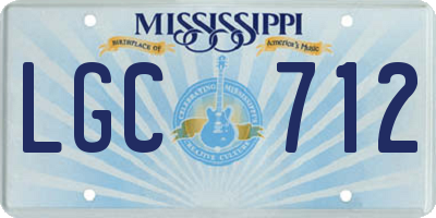 MS license plate LGC712
