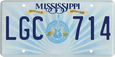 MS license plate LGC714