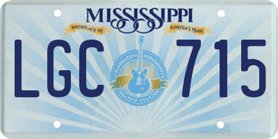 MS license plate LGC715