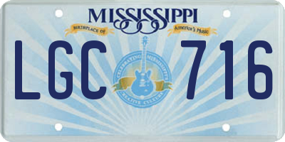 MS license plate LGC716