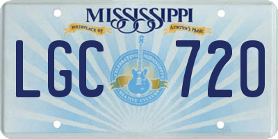 MS license plate LGC720