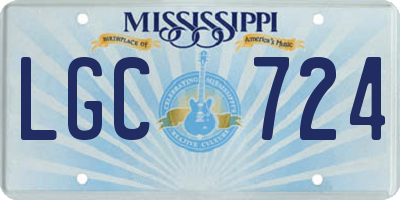MS license plate LGC724