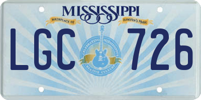 MS license plate LGC726