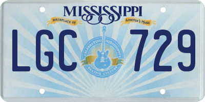 MS license plate LGC729