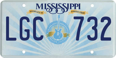 MS license plate LGC732