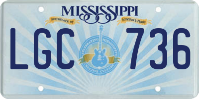 MS license plate LGC736