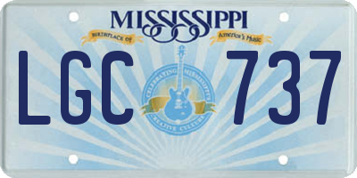 MS license plate LGC737