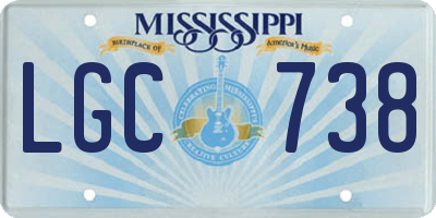MS license plate LGC738