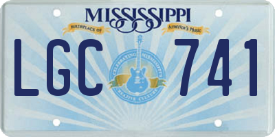 MS license plate LGC741