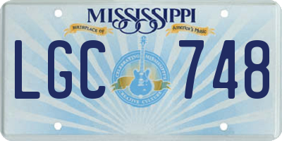MS license plate LGC748