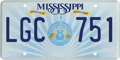 MS license plate LGC751
