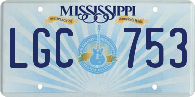 MS license plate LGC753