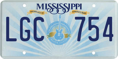 MS license plate LGC754