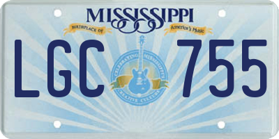 MS license plate LGC755