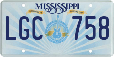 MS license plate LGC758