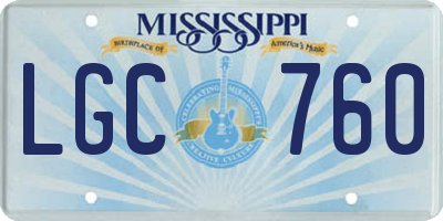 MS license plate LGC760