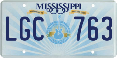MS license plate LGC763
