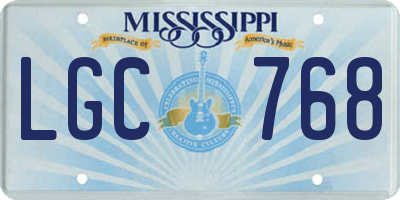 MS license plate LGC768
