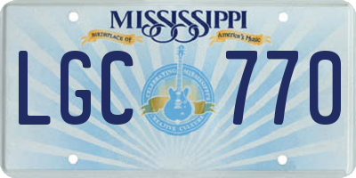 MS license plate LGC770