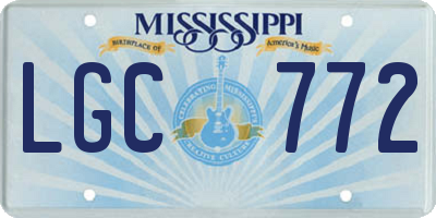 MS license plate LGC772