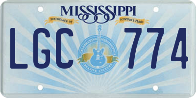 MS license plate LGC774